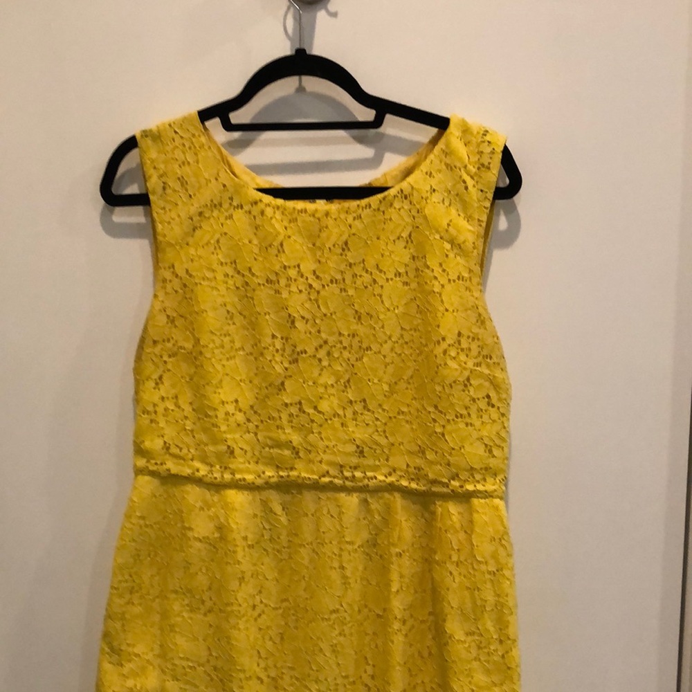 JCrew yellow lace dress